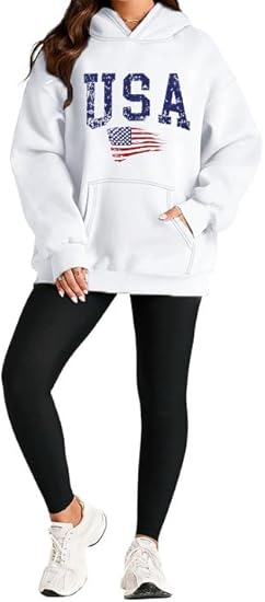 USA Oversized Hoodie – Patriotic American Flag Sweatshirt