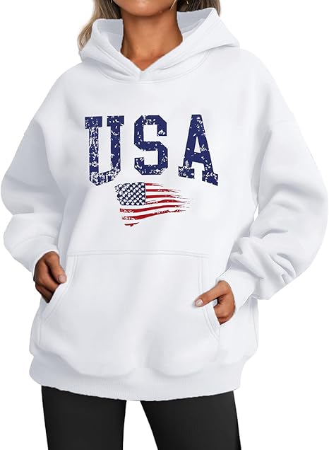 USA Oversized Hoodie – Patriotic American Flag Sweatshirt