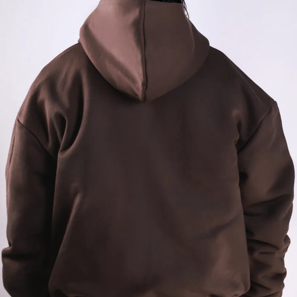 "Oversized Dark Brown Hoodie & Jogger Set"